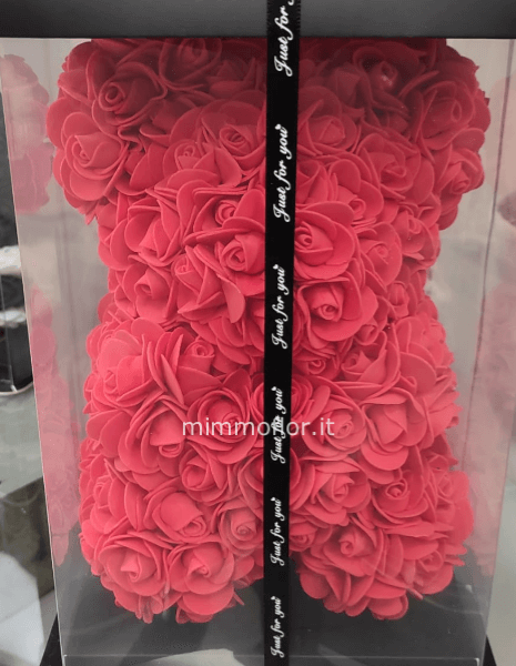 Orsacchiotto di rose artificiali 25 CM » Fiorista a Bari , invio e consegna  fiori e piante a domicilio a Bari